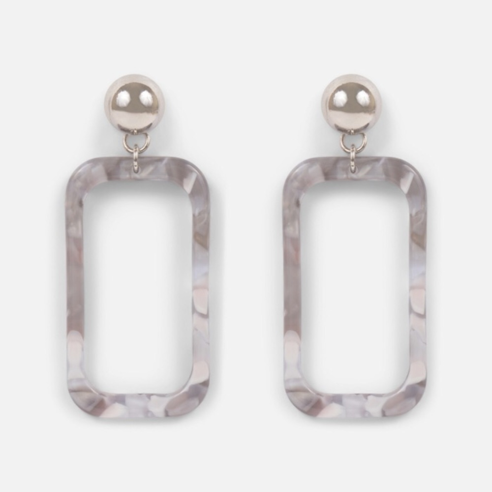 2/$15 🌺 Rectangular Earrings with Marble Pattern